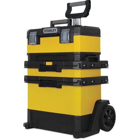 stanley yellow stackable metal tool box|stanley tool boxes on wheels.